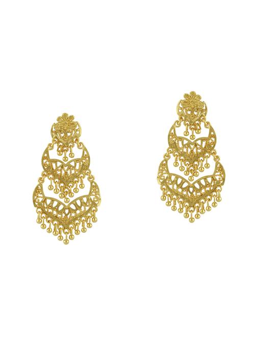 gold brass chandellier earring - 16711457 - Standard Image - 1
