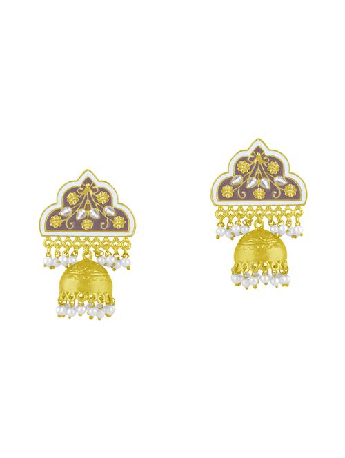 brown metal jhumka earring - 16711462 - Standard Image - 1