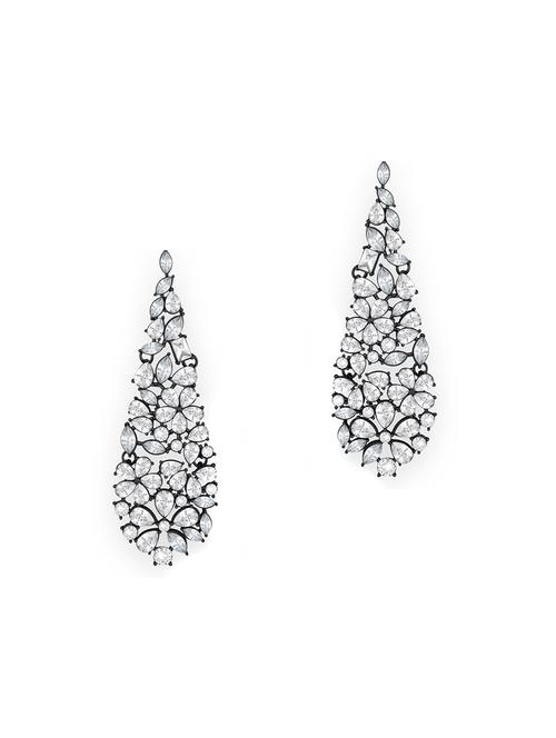 silver brass drop earring - 16711484 - Standard Image - 1
