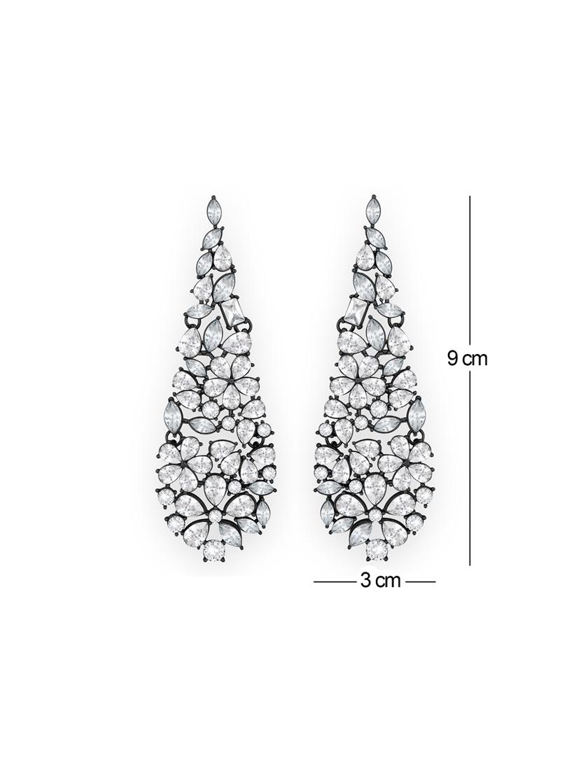 silver brass drop earring - 16711484 - Zoom Image - 4