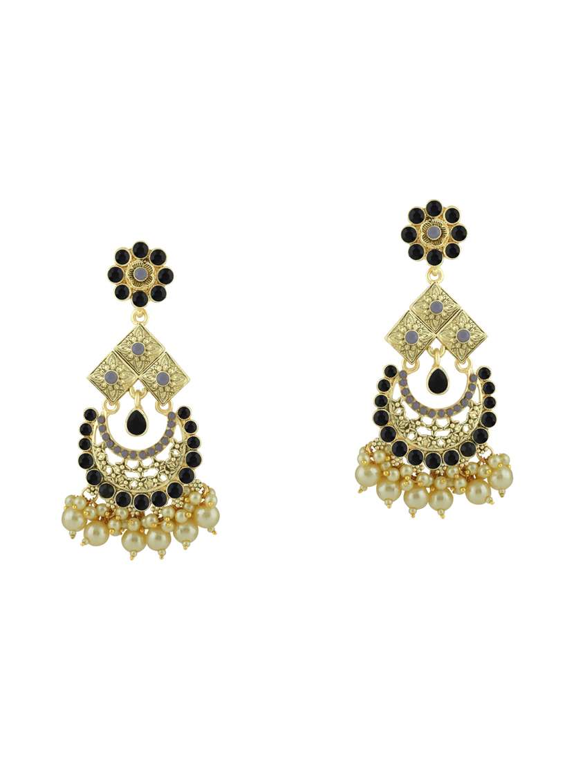 black metal drop earring