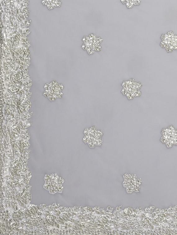 net embroidered saree with blouse - 16711576 - Zoom Image - 4