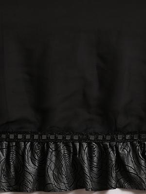 solid fusion ruffled saree with blouse - 16711648 - Standard Image - 4