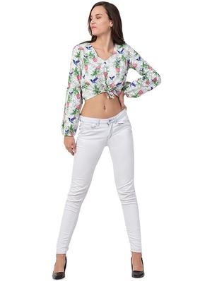 tie front floral top - 16711668 - Standard Image - 4