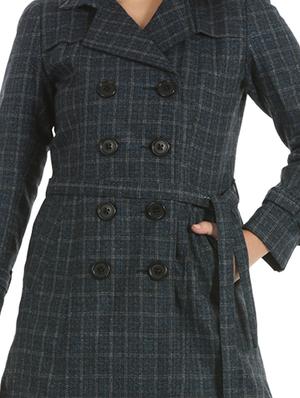 tie front lapel neck coat - 16711772 - Standard Image - 4