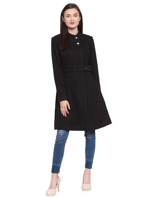 mandarin neck belted trench/overcoat coat - 16711901 - Standard Image - 4