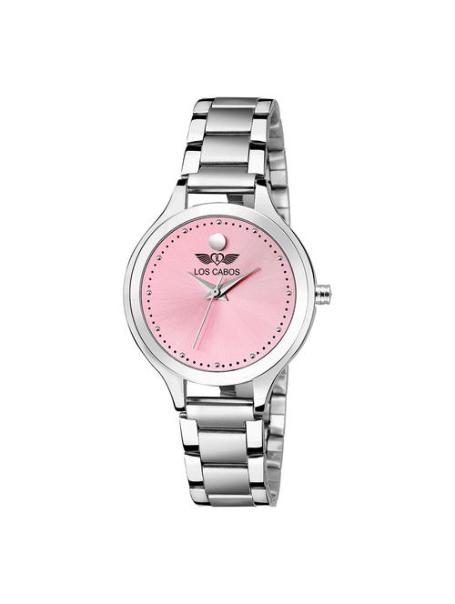 1010 pink dial & silver chain watches for girls analog watch - 16711940 - Standard Image - 1