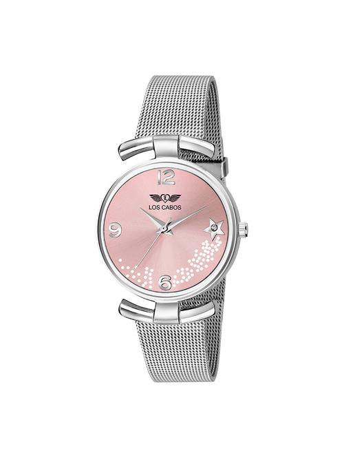 1009 pink dial & silver chain watches for girls analog watch - 16711942 - Standard Image - 1