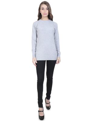round neck solid pullover - 16712014 - Standard Image - 4