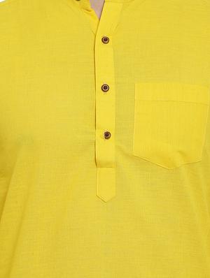yellow solid long kurta - 16712276 - Standard Image - 4
