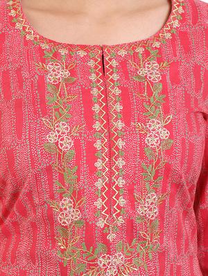 printed a-line kurta - 16712483 - Standard Image - 4