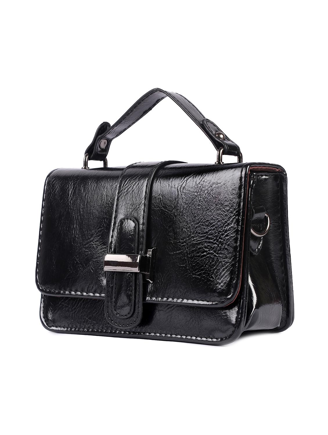 black leatherette (pu) regular sling bag - 16712579 - Zoom Image - 4