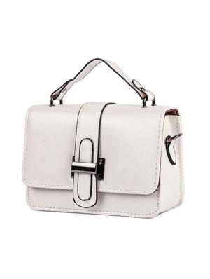 white leatherette (pu) regular sling bag - 16712580 - Standard Image - 4