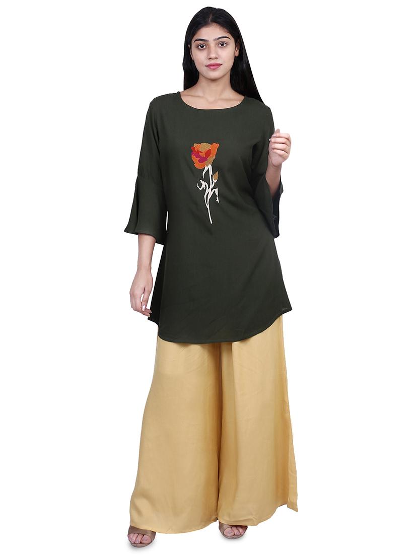 embroidered solid kurti - 16712615 - Zoom Image - 4