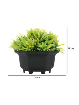 artificial plant with long green leaves and dark purple roses - 16712863 - Standard Image - 4