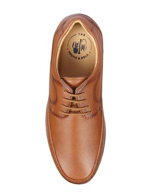 tan leatherette lace-up derbys - 16712934 - Standard Image - 4