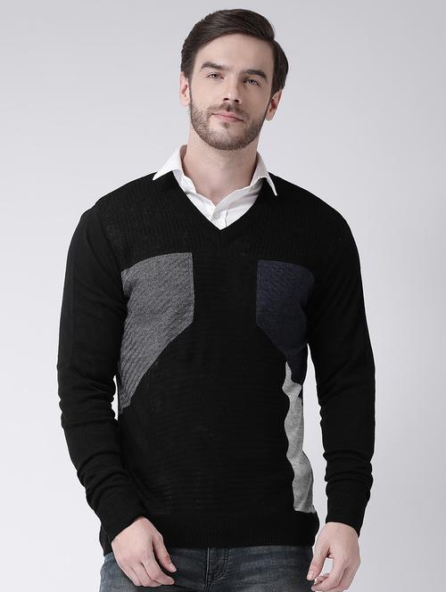 black color block pullover - 16713515 - Standard Image - 1