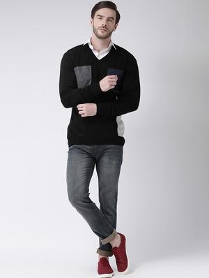 black color block pullover - 16713515 - Standard Image - 4