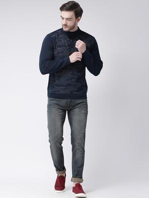 navy blue printed pullover - 16713534 - Standard Image - 4
