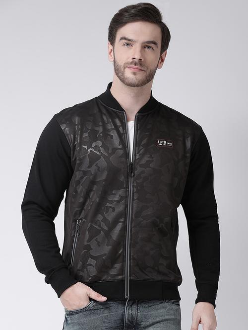 black printed casual jacket - 16713556 - Standard Image - 1