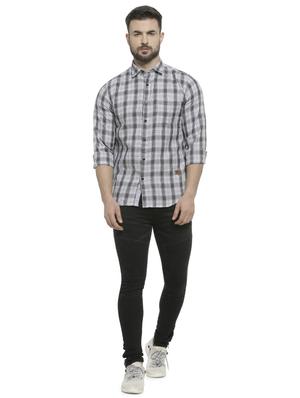 grey checkered casual shirt - 16713861 - Standard Image - 4