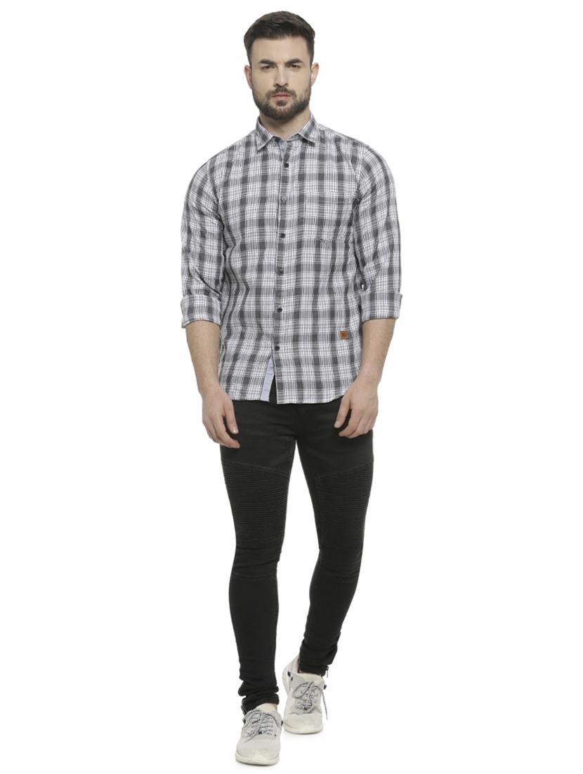 grey checkered casual shirt - 16713861 - Zoom Image - 4