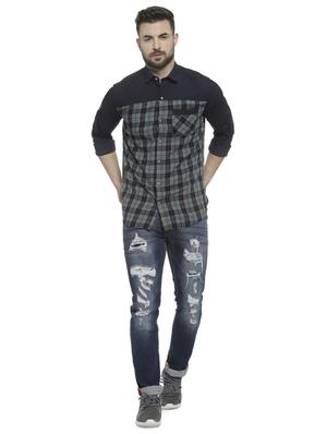 blue checkered casual shirt - 16713864 - Standard Image - 4