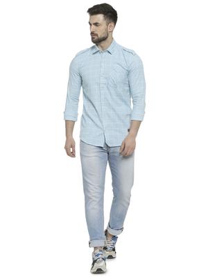 light blue checkered casual shirt - 16713871 - Standard Image - 4