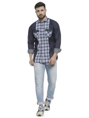 blue checkered casual shirt - 16713877 - Standard Image - 4