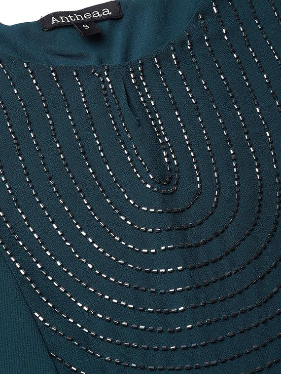 embellished detail cape sleeved dress - 16713926 - Zoom Image - 4