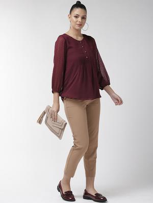 pleat detail round neck top - 16713943 - Standard Image - 4