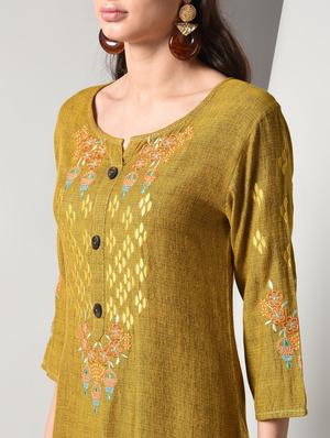embroidered straight kurta - 16714168 - Standard Image - 4