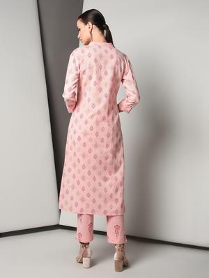 block print kurta pant set - 16714197 - Standard Image - 4