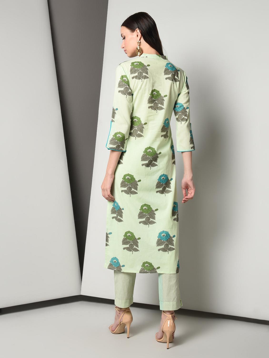 floral kurta pant set - 16714201 - Zoom Image - 4