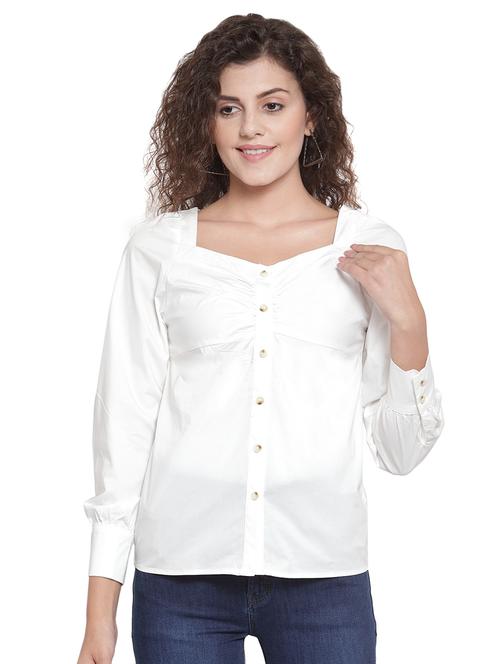 sweetheart neck solid shirt - 16714373 - Standard Image - 1