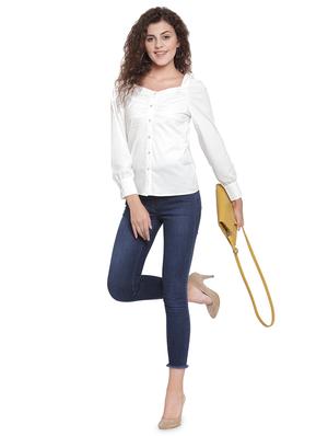 sweetheart neck solid shirt - 16714373 - Standard Image - 4