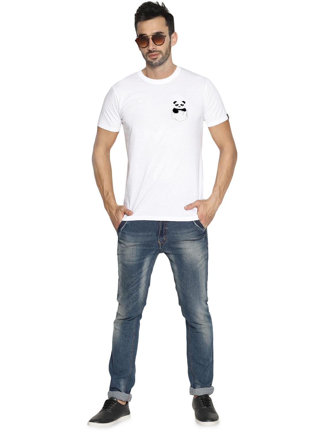 white chest printed t-shirt - 16716267 - Zoom Image - 4