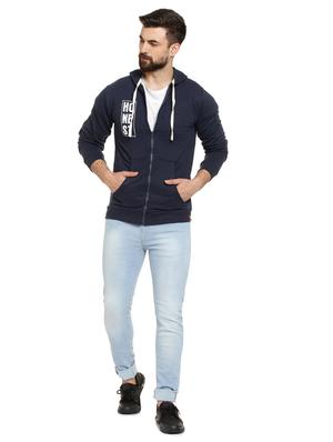 navy blue chest printed sweatshirt - 16716891 - Standard Image - 4