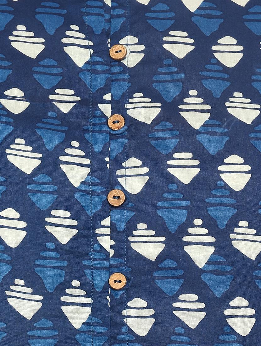 indigo flared kurta - 16717117 - Zoom Image - 4