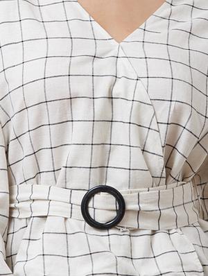bishop sleeved checkered top - 16717129 - Standard Image - 4