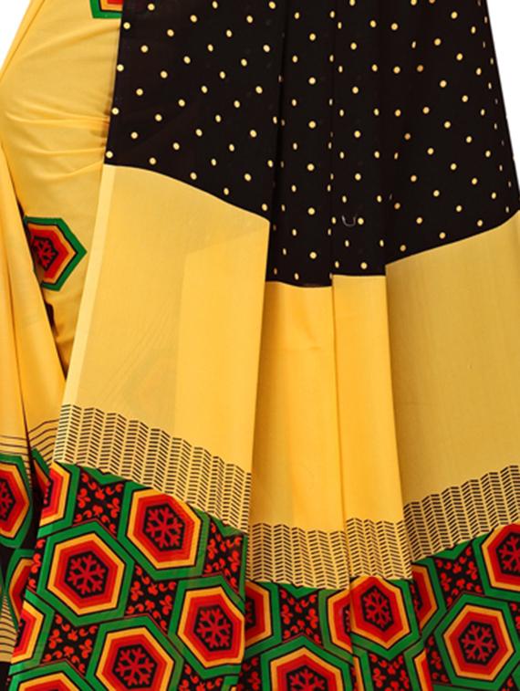 polka dots printed saree with blouse - 16717217 - Zoom Image - 4