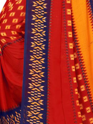 ikat printed saree with blouse - 16717234 - Standard Image - 4