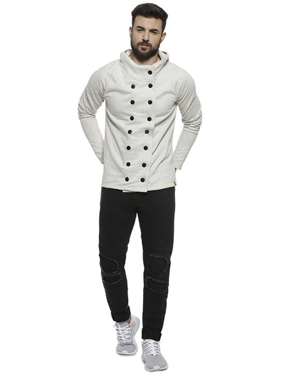 grey solid casual jacket - 16717668 - Zoom Image - 4