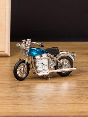 stainless steel blue miniature bike table clock - 16717680 - Standard Image - 4