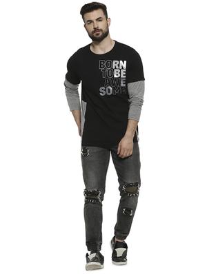 black typographic chest print t-shirt - 16717720 - Standard Image - 4