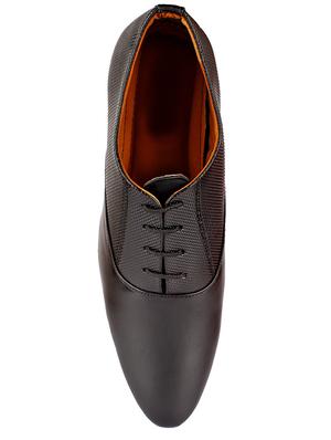 black leatherette lace-up oxfords - 16718295 - Standard Image - 4