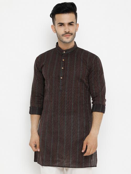 black striped medium kurta - 16718877 - Very Small Image - 1