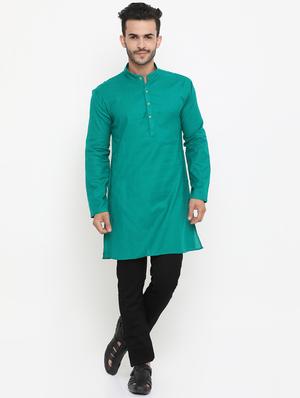 green solid medium kurta - 16718887 - Standard Image - 4