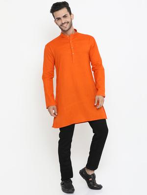 orange solid medium kurta - 16718888 - Standard Image - 4