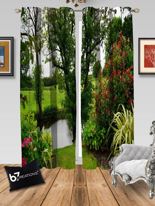 polyester longcrush digital printed window curtain 2 -pieces - 16719159 - Standard Image - 1
